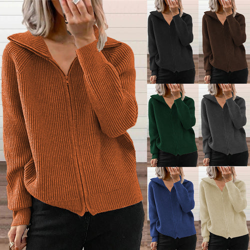 Damen Modische Strickjacke mit Kapuze Nord Taschen