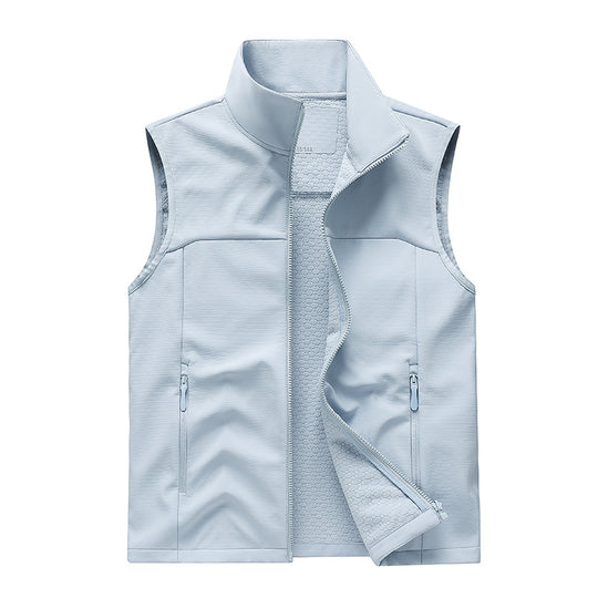 Herren Leichte Softshell-Weste mit Stehkragen, atmungsaktivem Mesh-Futter und Reißverschlusstaschen Nord Taschen