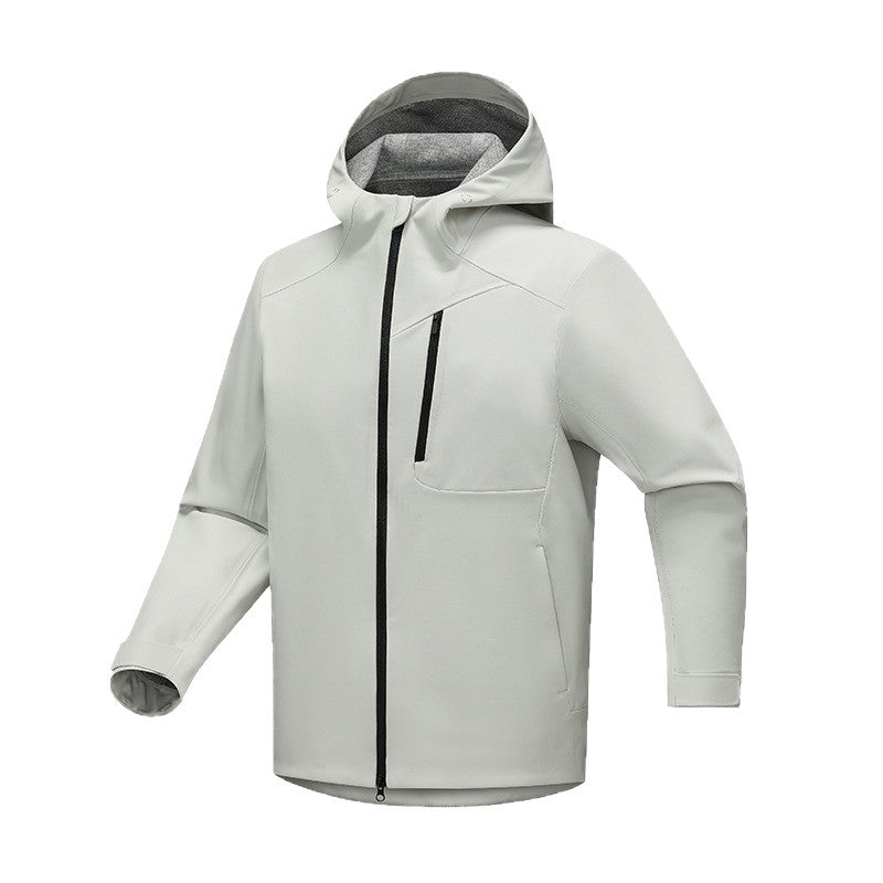 Herren Technische Softshell-Outdoorjacke mit Kapuze, wasserabweisender Membran und verschweißten Reißverschlüssen Nord Taschen
