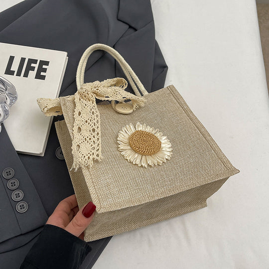 Damen Tragetasche mit floralem Dekor und handgefertigten Details Nord Taschen