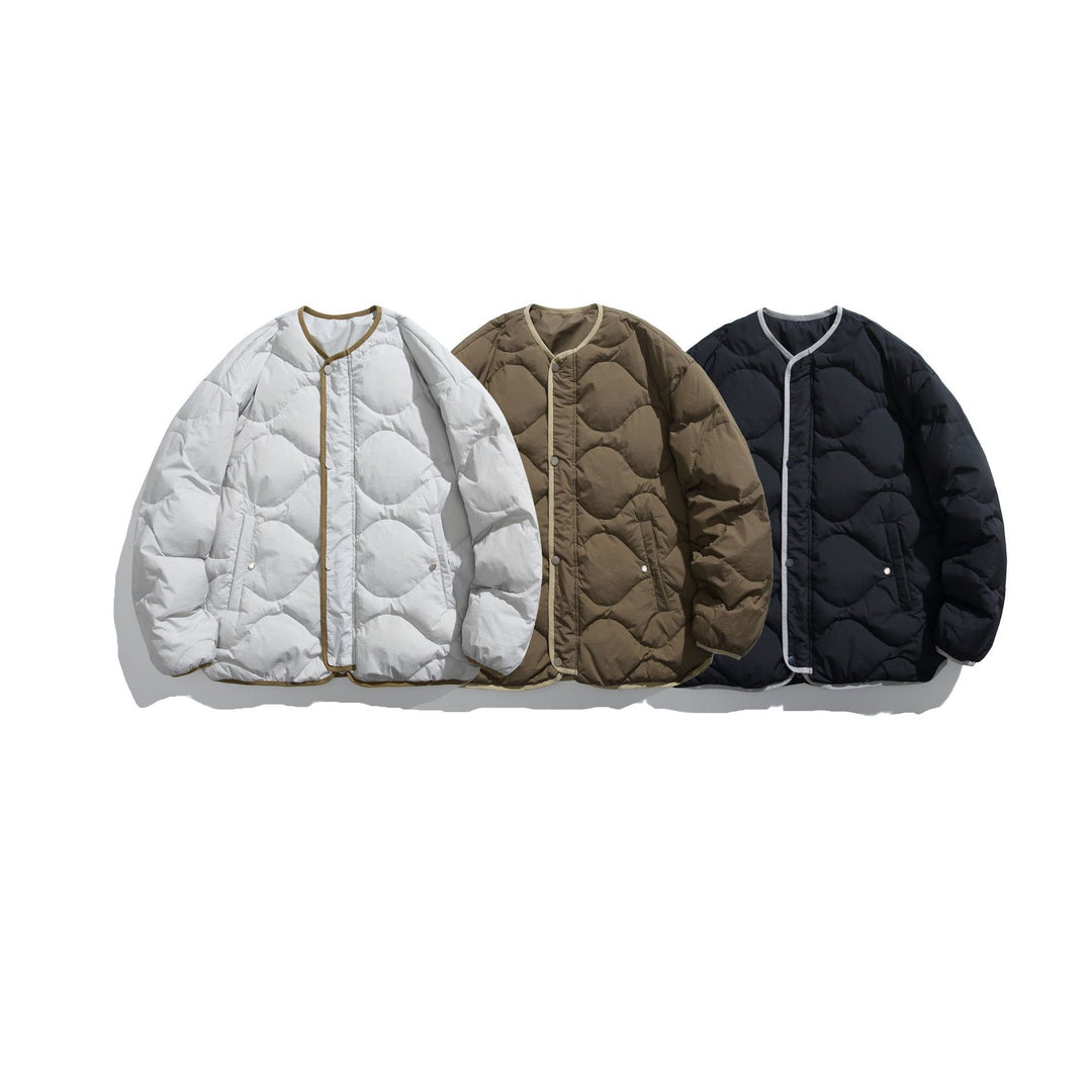 Unisex Boxy gesteppte Liner‑Jacke im Oversize‑Stil mit Rundhalsausschnitt Nord Taschen