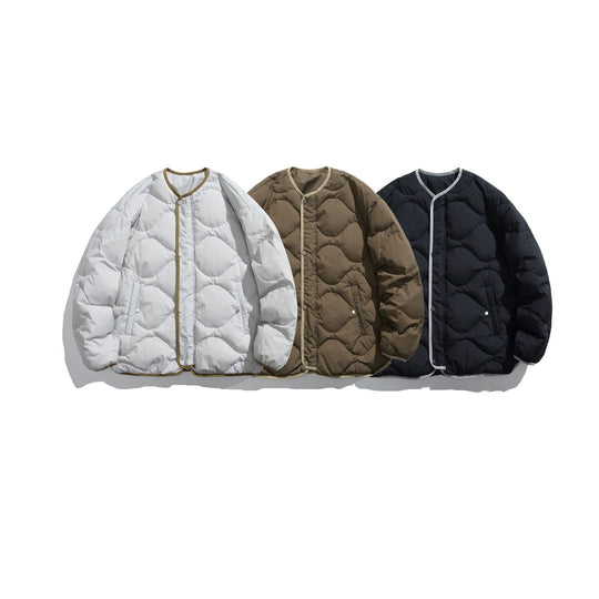 Unisex Boxy gesteppte Liner‑Jacke im Oversize‑Stil mit Rundhalsausschnitt Nord Taschen