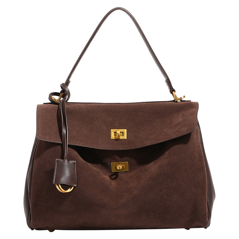 Damen Satchel-Handtasche mit elegantem Samtmaterial und goldenen Akzenten Nord Taschen