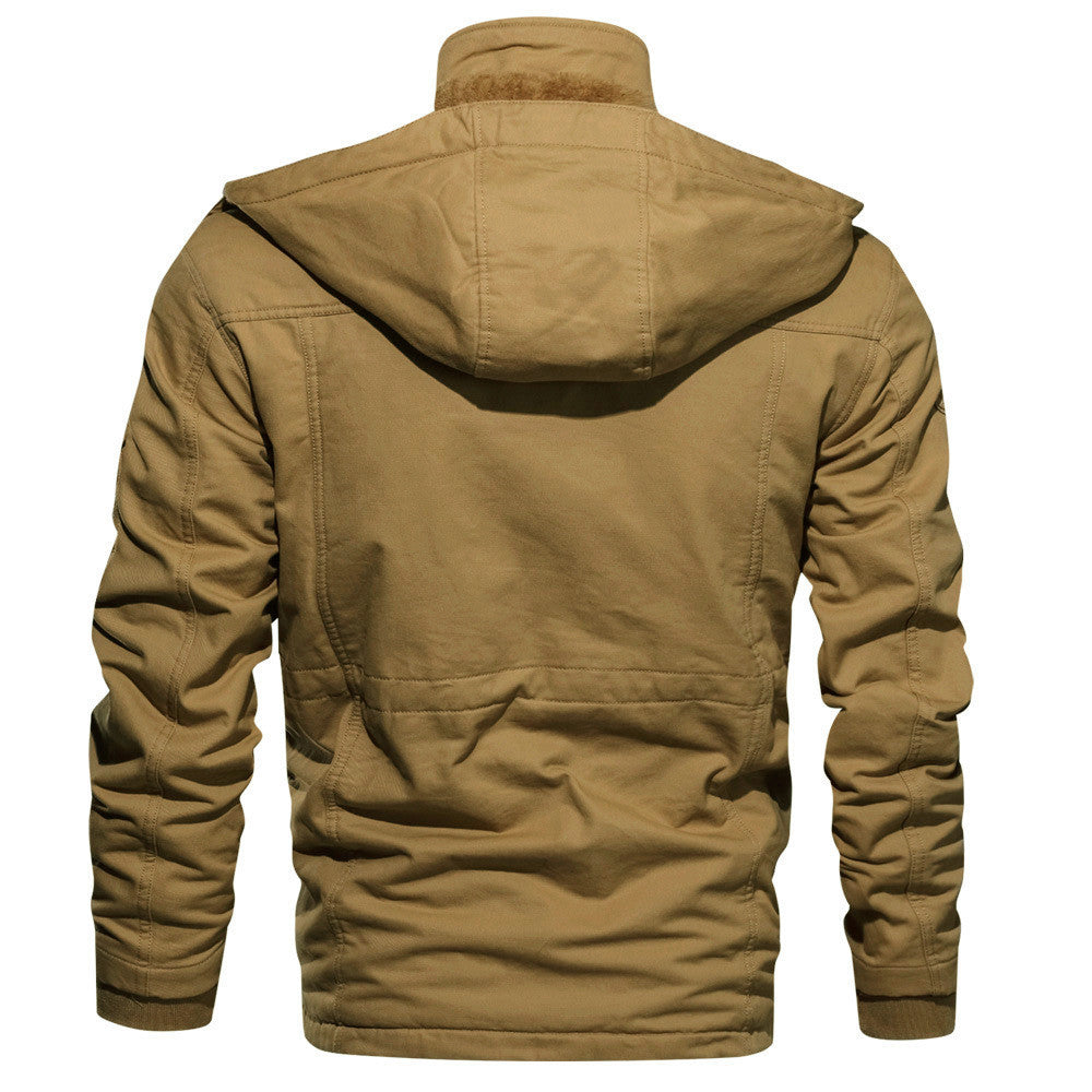 Herren Utility-Feldjacke mit Teddyfutter, Mehrfach-Taschen und Taillenzug Nord Taschen