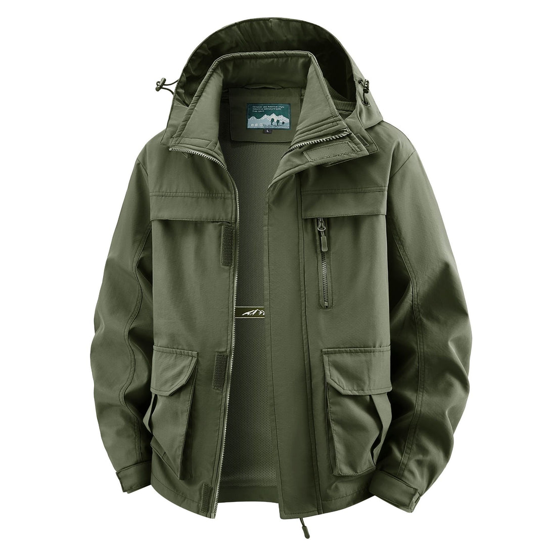 Herren Field‑Utility‑Outdoorjacke mit Kapuze, Multifach‑Taschen und Mesh‑Innenfutter Nord Taschen