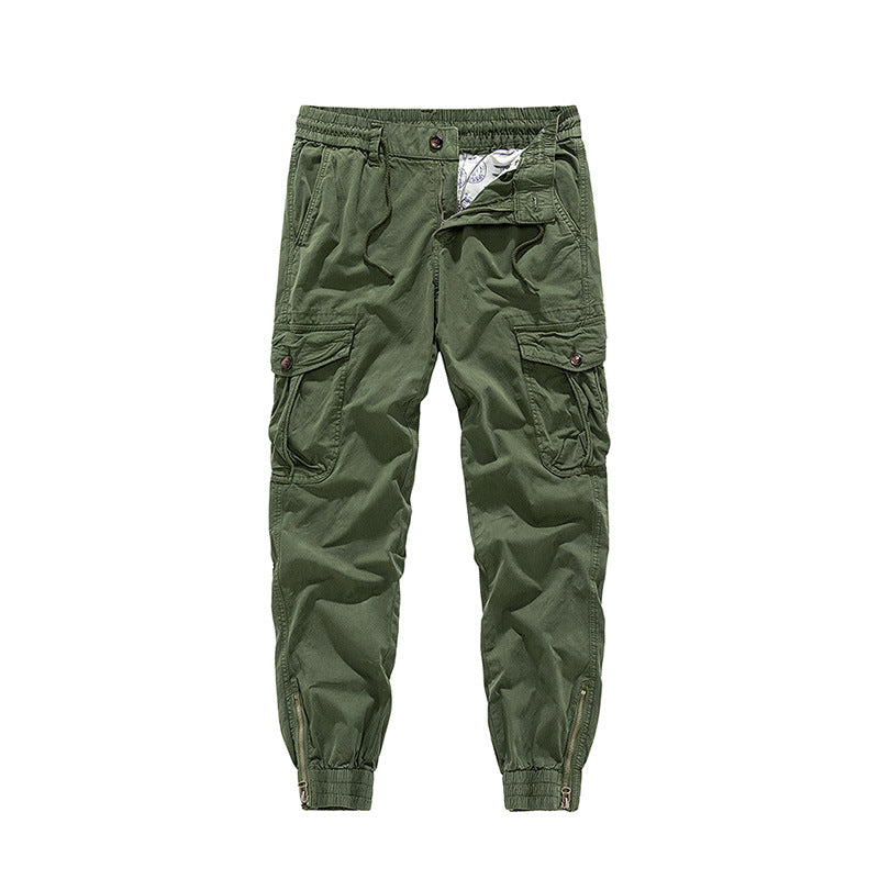 Herren Tapered-Cargo-Jogger aus Baumwoll-Twill mit elastischem Tunnelzugbund, Klapp-Utility‑Taschen und Knöchelreißverschlüssen Nord Taschen