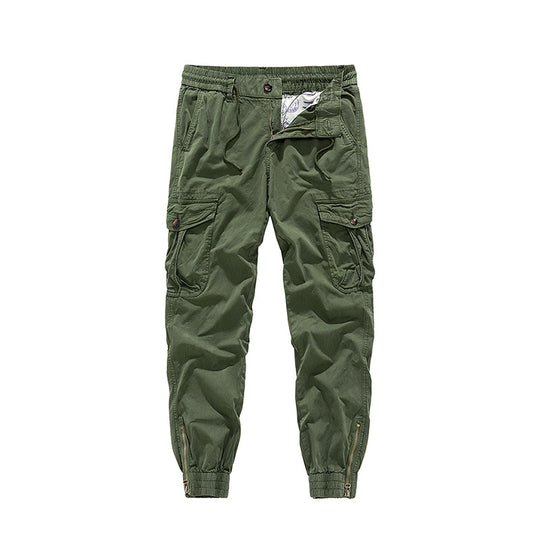 Herren Tapered-Cargo-Jogger aus Baumwoll-Twill mit elastischem Tunnelzugbund, Klapp-Utility‑Taschen und Knöchelreißverschlüssen Nord Taschen