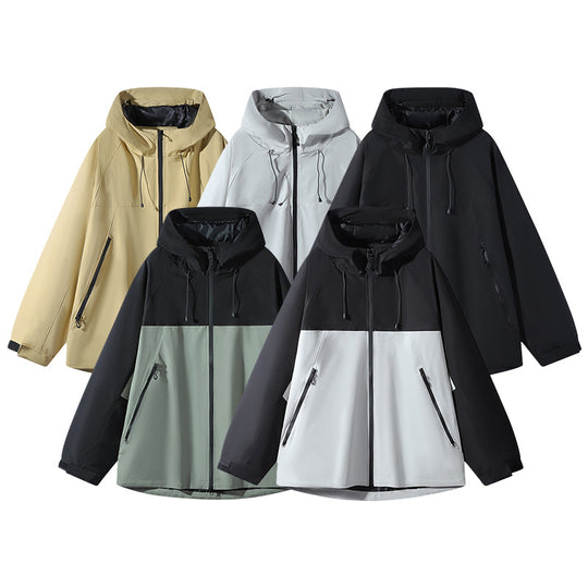 Unisex Wasserabweisende zweifarbige Softshell-Jacke mit Kapuze Nord Taschen