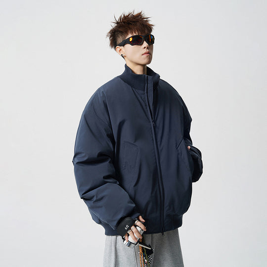 Herren Oversized Bomberjacke mit wattierter Füllung und geripptem Saum Nord Taschen