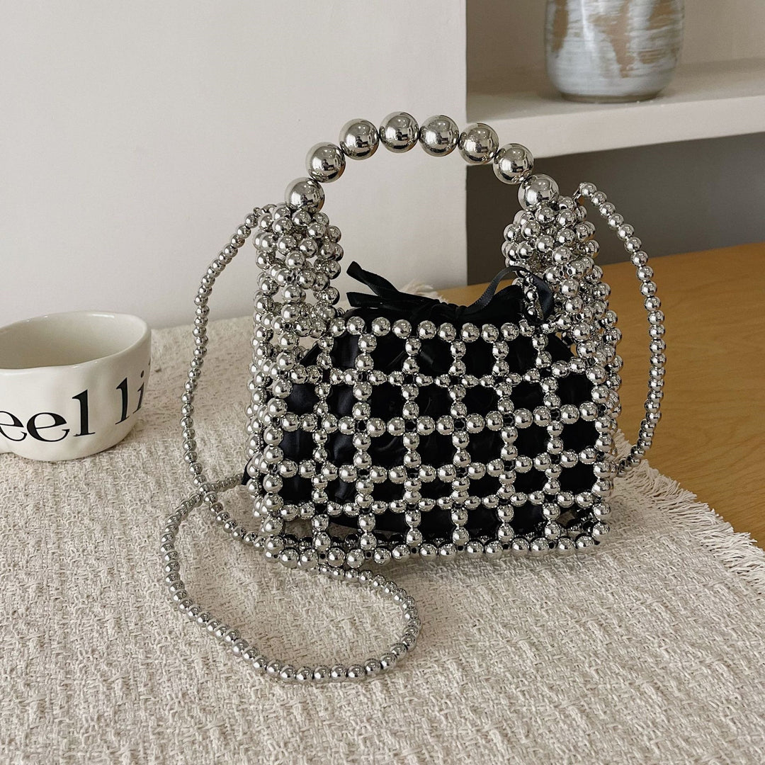 Damen elegante Perlenhandtasche mit strukturiertem Design Nord Taschen