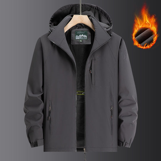 Herren Wetterfeste Softshelljacke mit durchgehendem Fleece-Innenfutter, verstellbarer Kapuze und winddichter Membran Nord Taschen