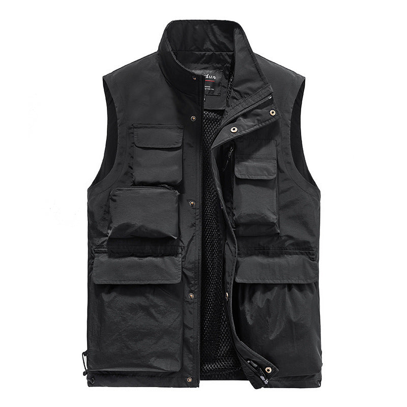 Herren Multifunktionale Utility‑Weste mit Mesh‑Futter und Mehrfach‑Taschen Nord Taschen