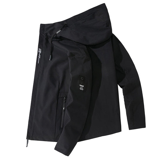 Herren Leichte wasserabweisende Tech-Hoodiejacke mit Kapuze, Reißverschlusstaschen und verstellbarem Saum Nord Taschen