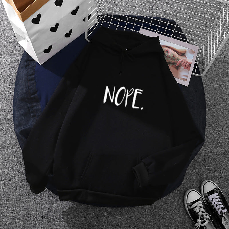 Damen lässiger Kapuzenpullover mit Statement-Print, Kängurutasche und weichem Fleece Nord Taschen