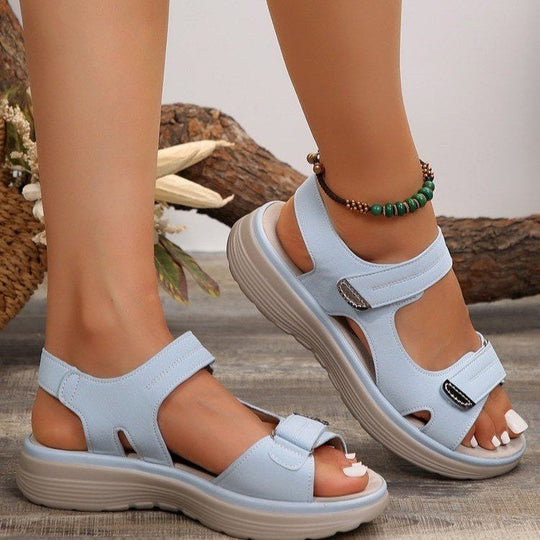 Damen Komfortsandalen mit verstellbaren Klettverschlüssen und ergonomischem Fußbett Nord Taschen
