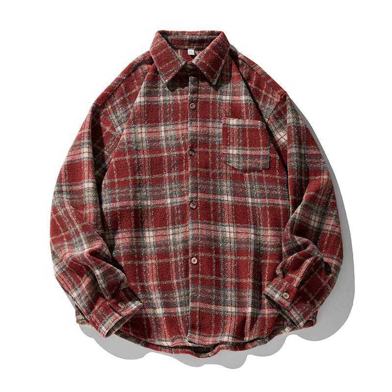 Unisex Overshirt im Wollfleece-Karomuster mit kastigem Schnitt und aufgesetzter Brusttasche Nord Taschen