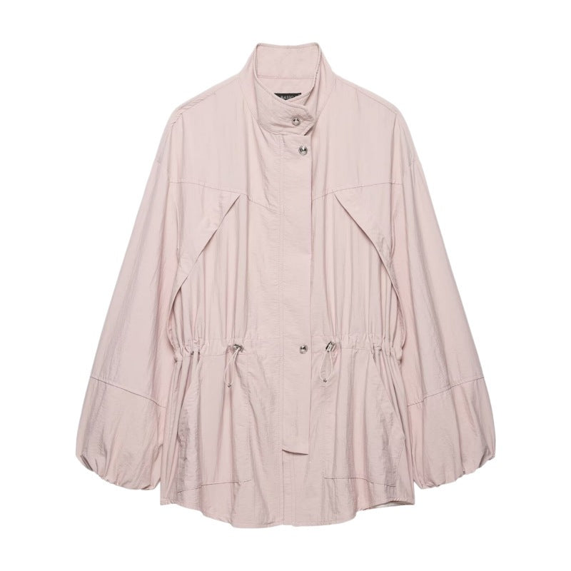 Damen leichter Oversize-Parka mit Tunnelzugtaillierung und Ballonärmeln Nord Taschen