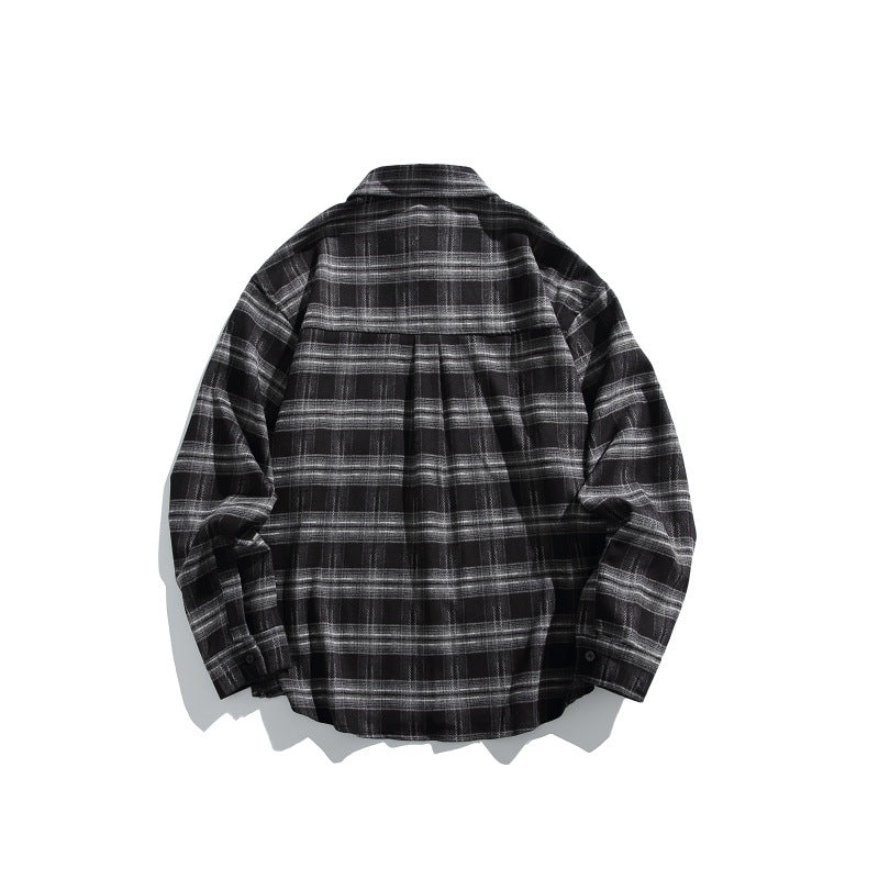 Herren Karierte Overshirt-Hemdjacke im Boxy-Relaxed-Schnitt Nord Taschen