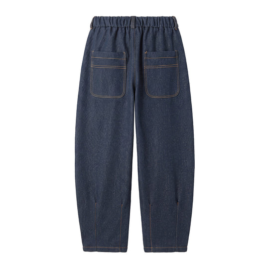 Damen Hochtaillierte Relaxed-Jeanshose mit Bundfalten, Teilungsnähten und elastischem Rückbund Nord Taschen