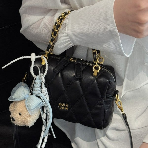 Damen modische Mini-Handtasche mit verspieltem Tieranhänger Nord Taschen