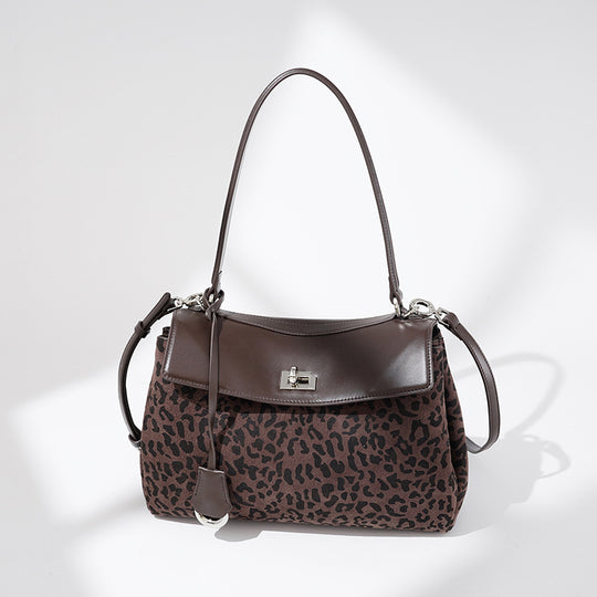Damen Handtasche mit stilvollem Leopardenmuster und abnehmbarem Schulterriemen Nord Taschen