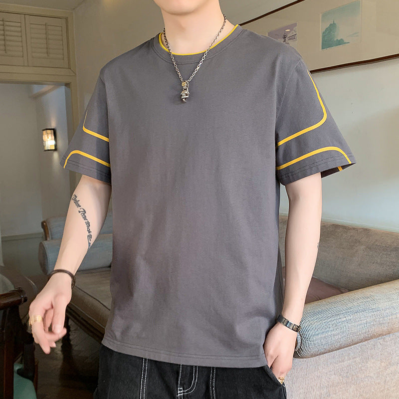 Herren Oversize-T-Shirt aus Baumwollmix mit Kontrastpaspelierung und Dropped-Shoulder Nord Taschen