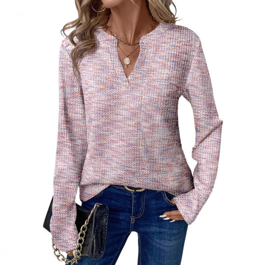 Damen Feinstrickpullover mit V-Schlitz und legerer Silhouette Nord Taschen