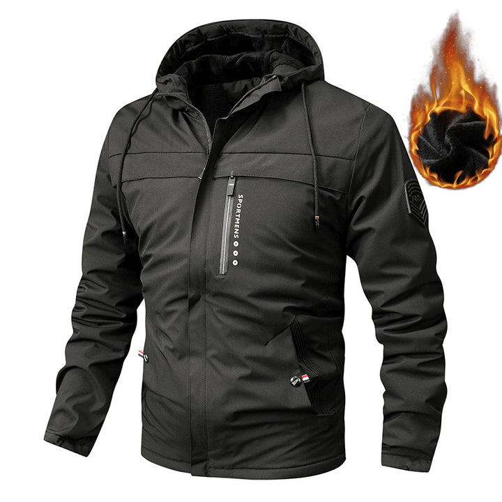 Herren  gepolsterte Softshell-Thermojacke mit Kapuze und kuscheligem Fleecefutter Nord Taschen