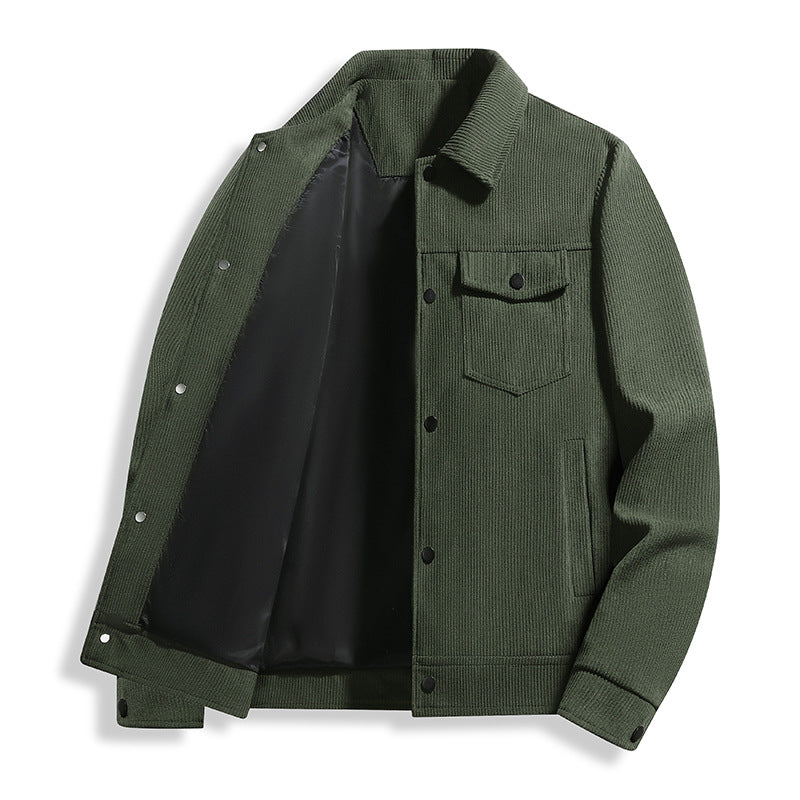 Herren Cord-Truckerjacke mit Thermofutter & Druckknopffront Nord Taschen