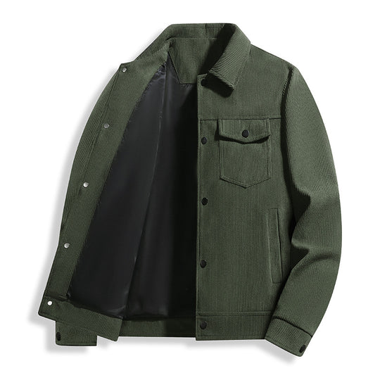 Herren Cord-Truckerjacke mit Thermofutter & Druckknopffront Nord Taschen