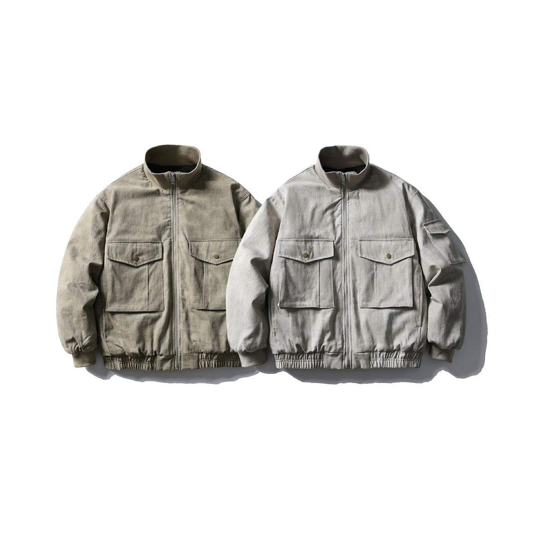 Herren Boxy Utility-Blousonjacke mit Stehkragen, Cargo-Ärmel und aufgesetzten Pattentaschen Nord Taschen