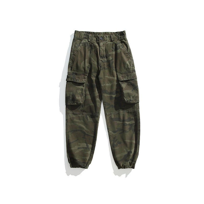 Herren Taktische Cargo-Joggerhose mit elastischem Knöchelabschluss, Mehrfachklapptaschen und Tarnmuster Nord Taschen
