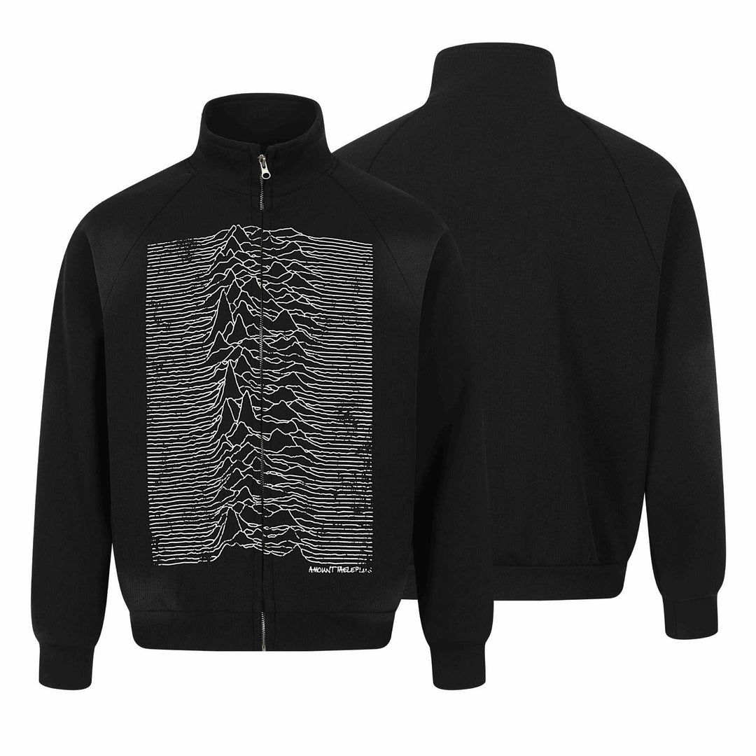 Unisex Grafik-Trainingsjacke mit Stehkragen, Raglanärmeln und durchgehendem Reißverschluss Nord Taschen