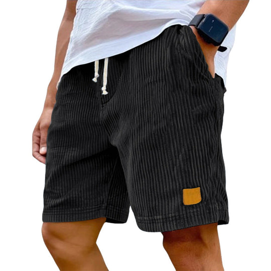 Herren nan Feincord-Shorts mit elastischem Tunnelzugbund, Kordelzug und tiefen Eingrifftaschen Nord Taschen