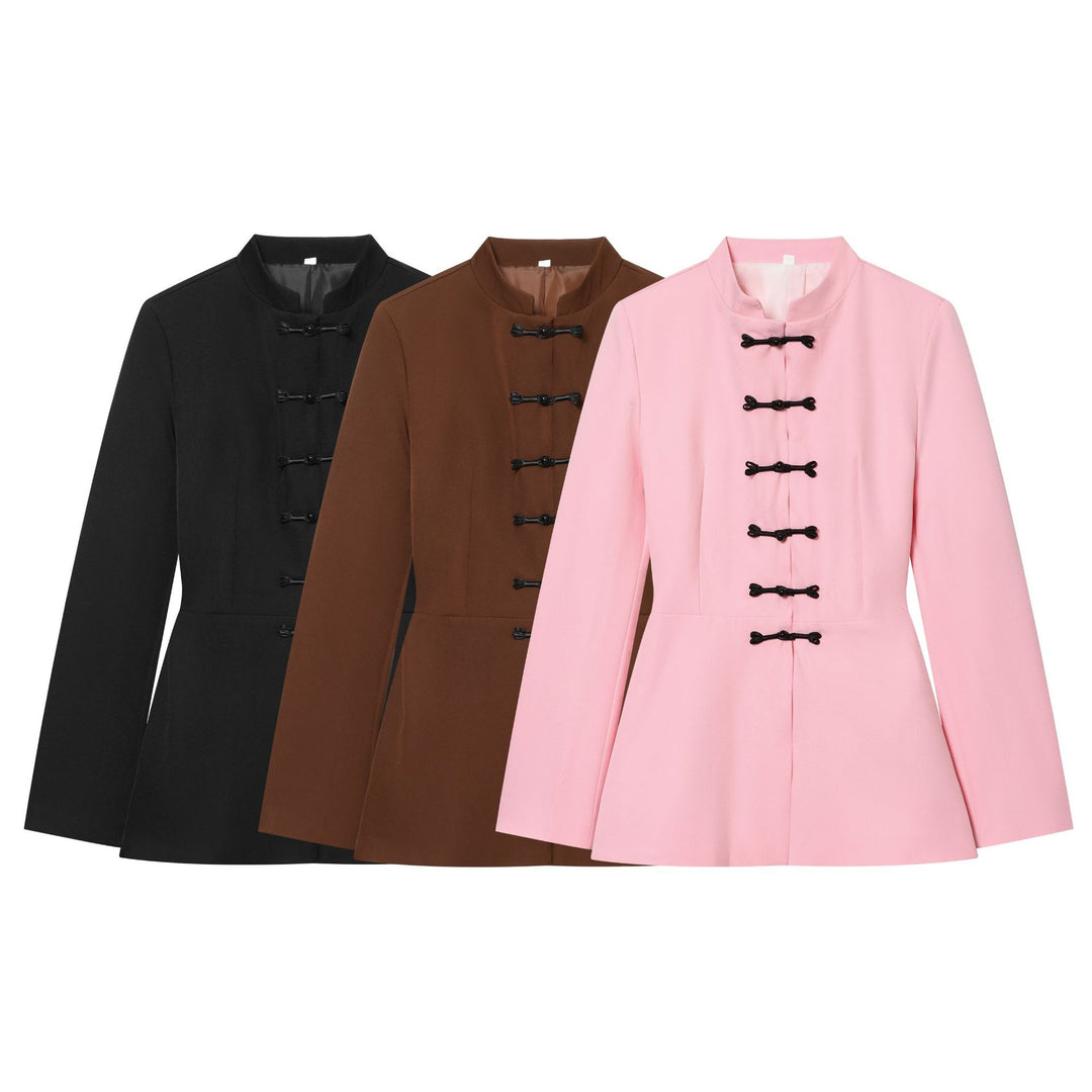 Damen Jacke mit Stehkragen und chinesischen Knebelverschlüssen Nord Taschen