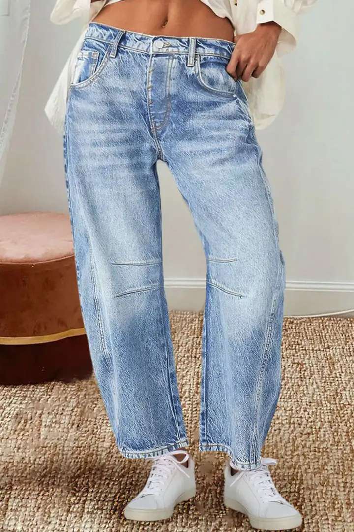 Damen Weite Jeans im lässigen Vintage-Stil mit hochwertigen Details - Arvani
