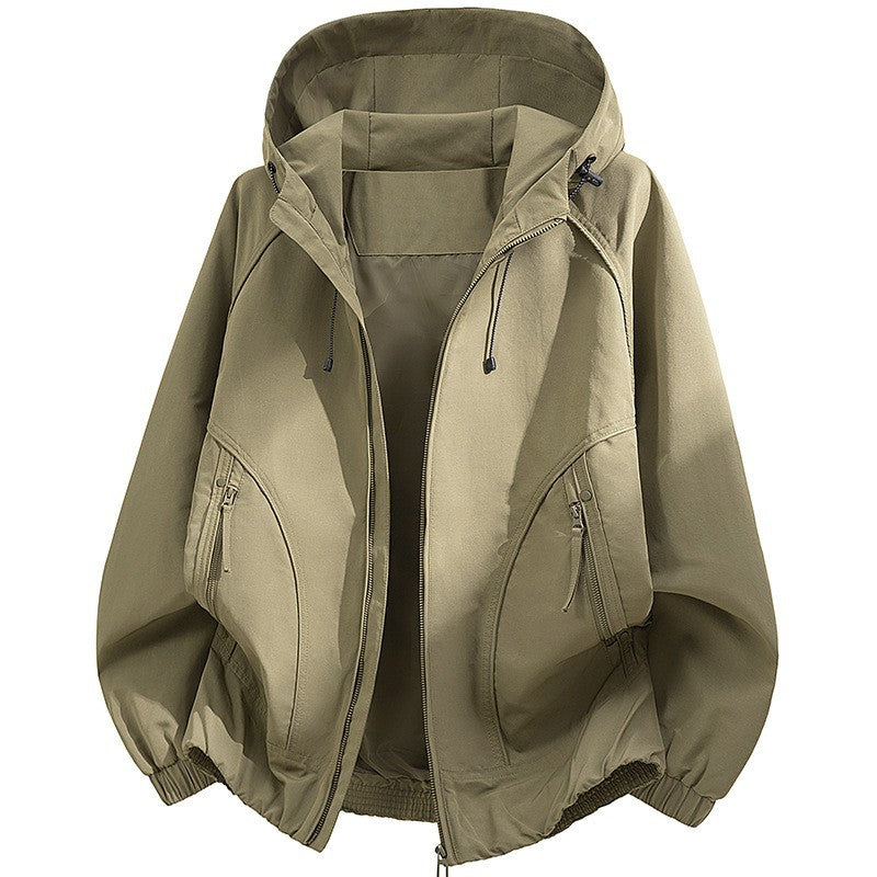 Herren Kapuzen-Utility-Softshelljacke mit Oversize-Schnitt, Reißverschlusstaschen und elastischem Saum Nord Taschen