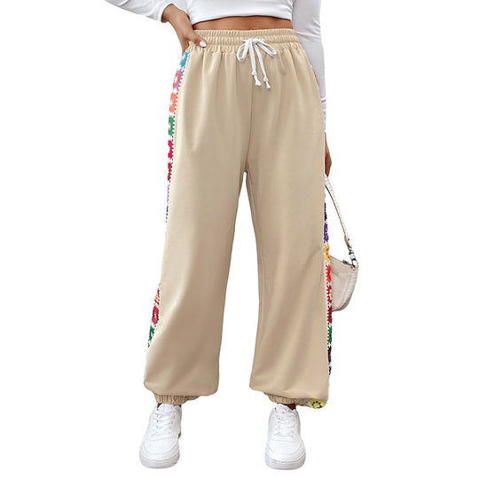 Damen Jogginghose mit buntem Seitenmuster Nord Taschen
