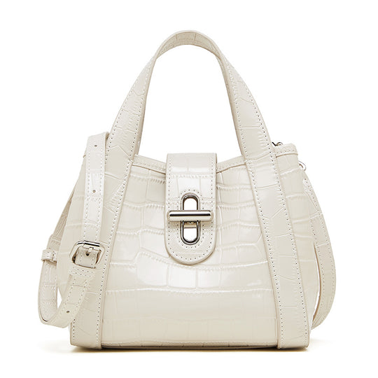 Damen Handtasche mit eleganter Krokodilprägung und abnehmbarem Schultergurt Nord Taschen
