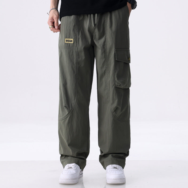Herren Weite Utility-Cargohose aus Baumwollmix mit Kordelzugbund und aufgesetzten Klappentaschen Nord Taschen