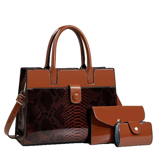 Damen Designer-Handtasche mit strukturiertem Schlangenleder-Look und abnehmbarer Clutch Nord Taschen