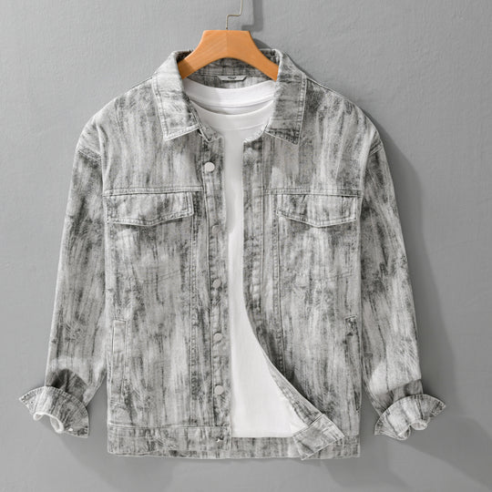 Herren Jeansjacke im Acid‑Wash Look mit Oversize‑Schnitt Nord Taschen
