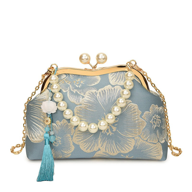 Damen elegante Abendtasche mit Perlenschmuck Nord Taschen