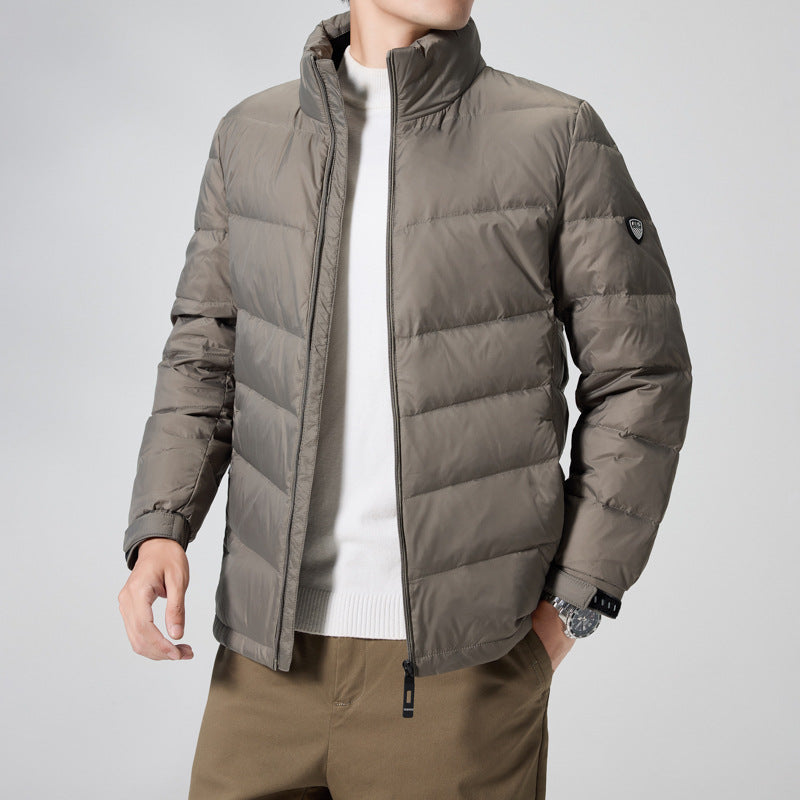 Herren Leichte gesteppte Thermojacke mit Stehkragen und winddichter Isolierung Nord Taschen