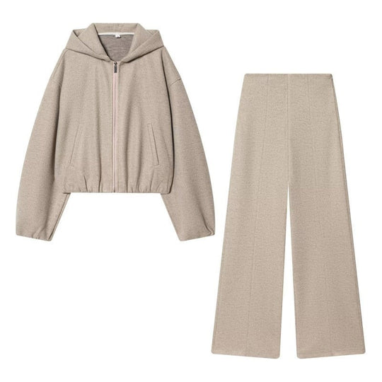 Damen 30+ Hochtaillierte weite Palazzo‑Hose aus Wollmix mit Bügelfalte Nord Taschen