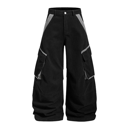 Damen Weite Cargo-Culotte-Hose mit hoher Taille, großen Klappentaschen und markanten Nahtdetails Nord Taschen