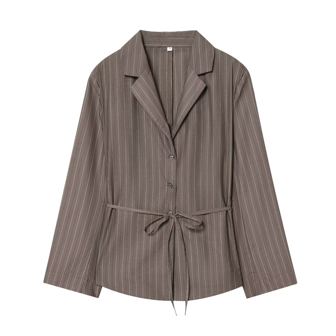 Damen 700+ weite High‑Waist Palazzo‑Hose mit Nadelstreifen und Bügelfalte Nord Taschen