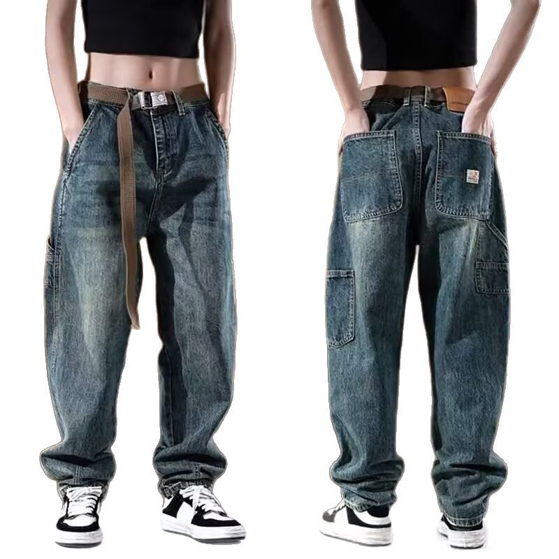 Damen Weite Denim-Hose mit hohen Taschen Nord Taschen