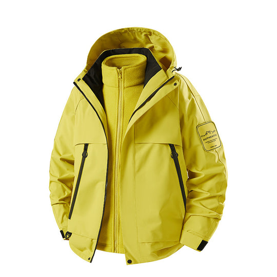 Herren multifunktionale Wasserfeste Softshell-Regenjacke mit abnehmbarer Fleece-Innenjacke Nord Taschen