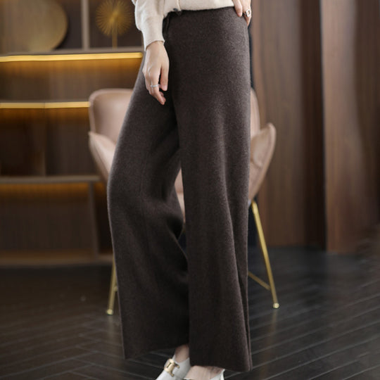 Damen High‑Waist Palazzo‑Strickhose mit Kordelzug und kaschmirähnlicher Weichheit Nord Taschen